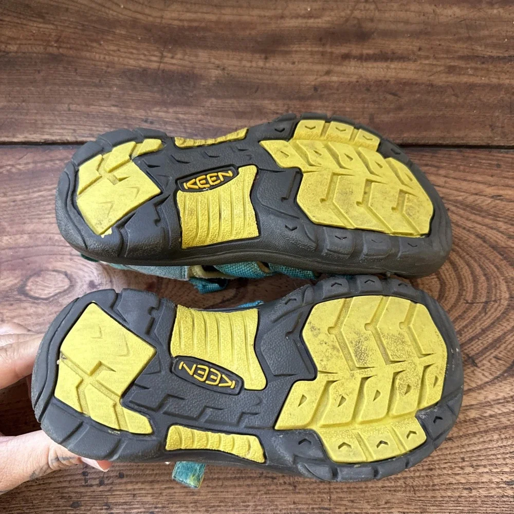 Keen Sz 13 Toddler Sandals Hiking Waterproof Newport H2 Sandals Turquoise Yellow